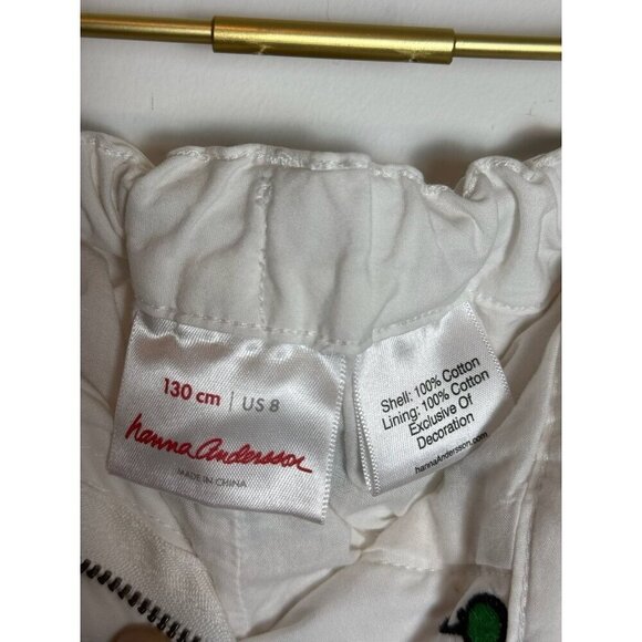 Hanna Andersson White Chino Embroidered Glasses  Shorts - Picture 6 of 9